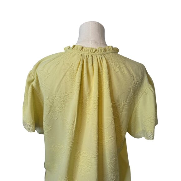 2/$30 Marc New York Andrew Marc M Beautiful Yellow Textured Blouse - Picture 4 of 12